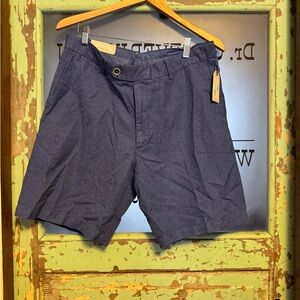 Peter Millar Blue Textured Flat Front Shorts NWT Retail $98.00